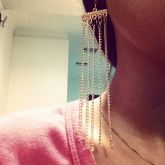 Brinco franjas dourado